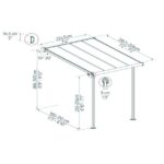 NADSTREŠEK ZA TERASO PALRAM SIERRA, SIVA/TRANSPARENT 2,3X2,3M - slika 9